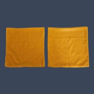 3/$30 Set of Two Yellow Corduroy Throw Pillow Covers NWOT